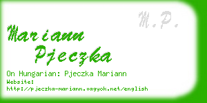 mariann pjeczka business card